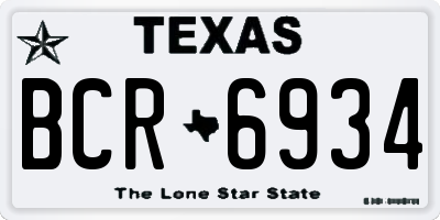 TX license plate BCR6934