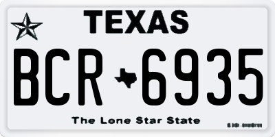TX license plate BCR6935