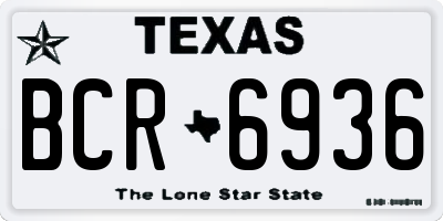 TX license plate BCR6936