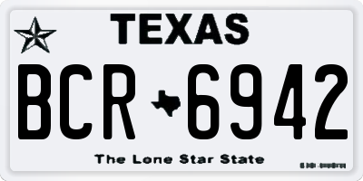 TX license plate BCR6942