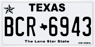 TX license plate BCR6943