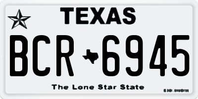 TX license plate BCR6945