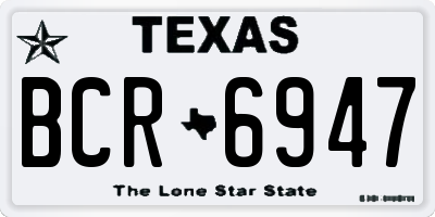 TX license plate BCR6947
