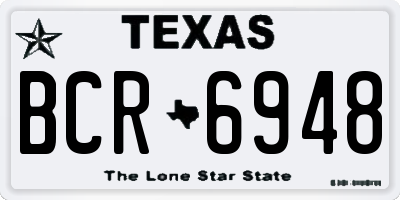 TX license plate BCR6948
