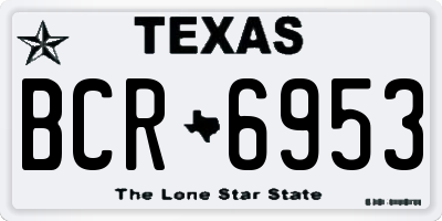 TX license plate BCR6953