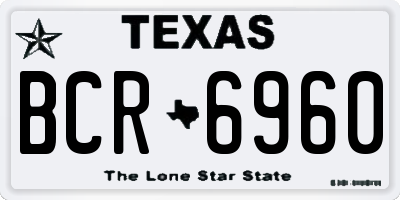 TX license plate BCR6960