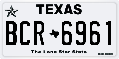 TX license plate BCR6961