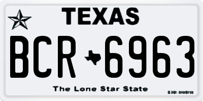 TX license plate BCR6963