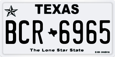TX license plate BCR6965