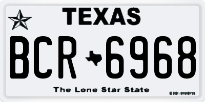TX license plate BCR6968