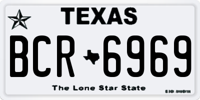 TX license plate BCR6969