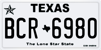 TX license plate BCR6980