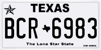 TX license plate BCR6983