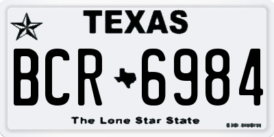 TX license plate BCR6984