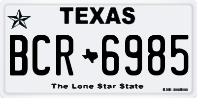TX license plate BCR6985