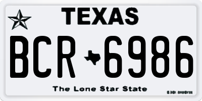 TX license plate BCR6986
