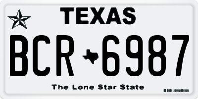 TX license plate BCR6987