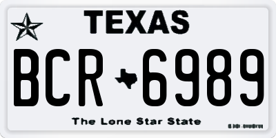 TX license plate BCR6989