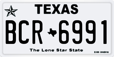TX license plate BCR6991