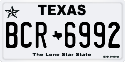 TX license plate BCR6992