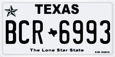 TX license plate BCR6993