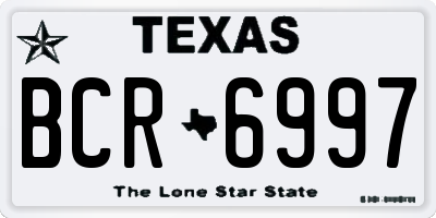 TX license plate BCR6997