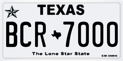 TX license plate BCR7000