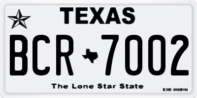 TX license plate BCR7002