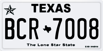 TX license plate BCR7008