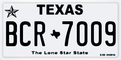 TX license plate BCR7009