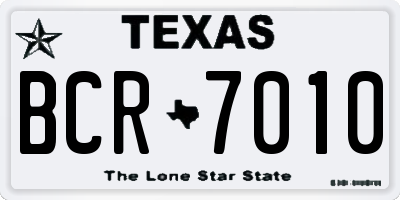 TX license plate BCR7010