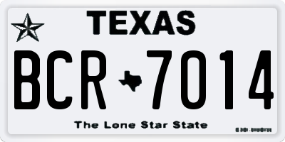 TX license plate BCR7014