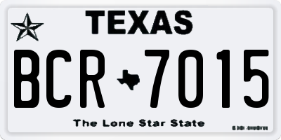 TX license plate BCR7015