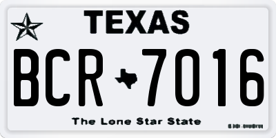 TX license plate BCR7016