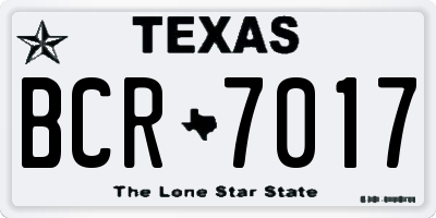 TX license plate BCR7017