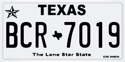 TX license plate BCR7019
