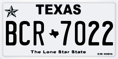 TX license plate BCR7022