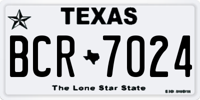 TX license plate BCR7024