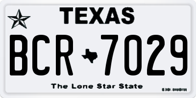 TX license plate BCR7029