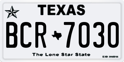 TX license plate BCR7030