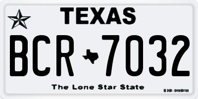 TX license plate BCR7032