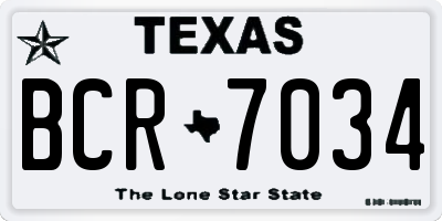TX license plate BCR7034
