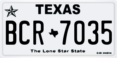 TX license plate BCR7035