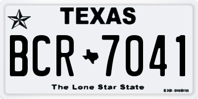 TX license plate BCR7041