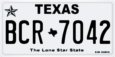 TX license plate BCR7042