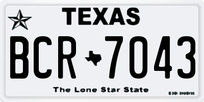 TX license plate BCR7043