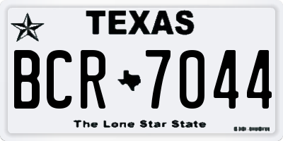 TX license plate BCR7044