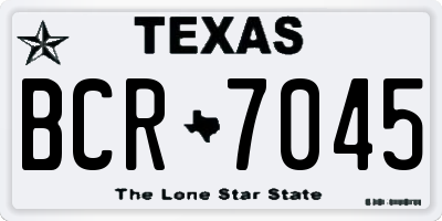 TX license plate BCR7045