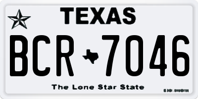 TX license plate BCR7046