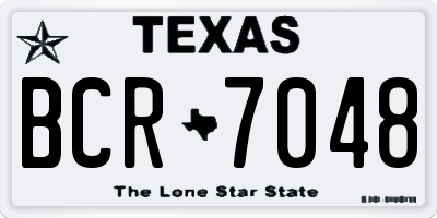 TX license plate BCR7048